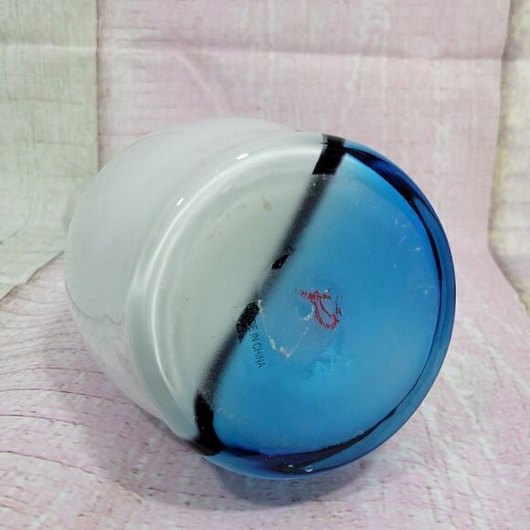 Blue and White Modern Contemporary Vase - Picture 9 of 9